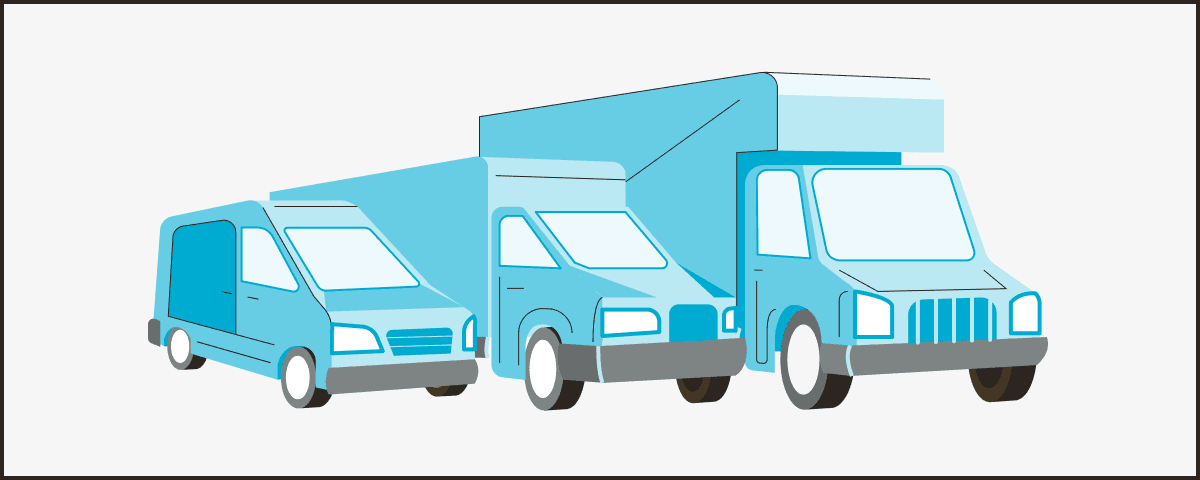 Illustration of local commercial vehicles optimized by MYLO