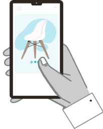 Illustration of managing inventory from a phone